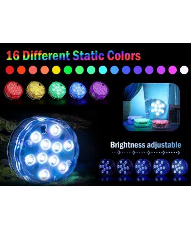 Hitopin 4 Pieces Submersible LED Lights Waterproof Underwater Submersible Led Lights with Remote Control Waterproof Underwater Lights Pond Lights for Decorate Party Wedding Halloween Christmas - Buy Online on GoSupps.com