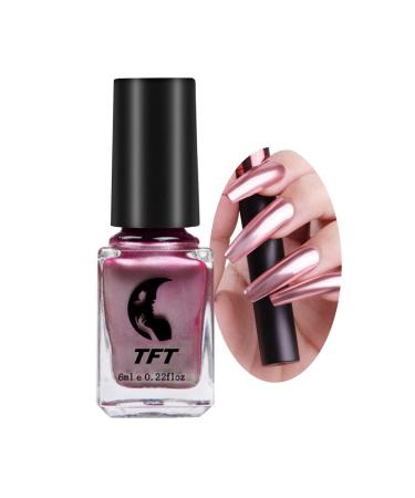 Light Pink Nail Polish Metallic Nail Polish Mirror Nail Polish Long Lasting Pink Nail Polish Non-Irritating Pink Mirror Nail Varnish Quick-Drying Metallic Gel Nail Polish