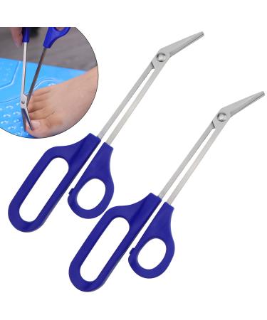 2 PACK Long Handle Toenail Clippers Scissors for Seniors Toe Nail Cuticle Scissors Clippers Toenail Cutter Stainless Steel Scissors for Pregnant Women Large