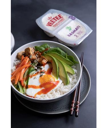 Veetee Basmati Rice Microwavable Twin Pot 250g | Pack of 6 | Uniquely steam filtered for fluffiness | Ideal Stick Rice for Chinese fried Rice | Best Indian Basmati Rice | Sold by ESSENTIAL PRODUCTS - Buy Online on GoSupps.com