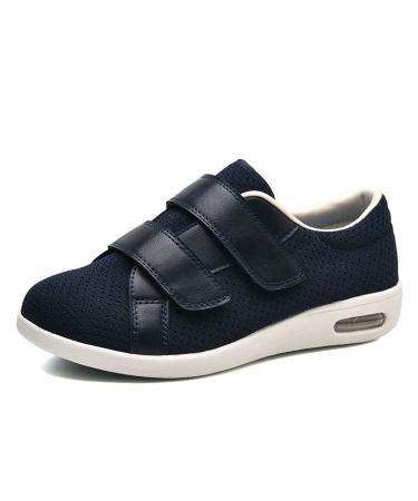 KXSM Diabetic Edema Shoes Plus Fertilizer Widening Adjustable Orthopedic for Arthritis Swollen for Elderly Walking Indoor Outdoor Activities Home Blue 38 38 Blue