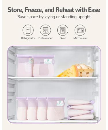 Jelly Ruru Breast Milk Bags - 7 Pack 250ml Silicone Storage Containers - LFGB Certified & Outlet-Safe - Ideal for Breastfeeding & Baby Food - Purple - Buy Online on GoSupps.com