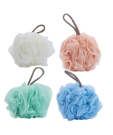 Zerodeko 4pcs Body Scruber Bath Shower Sponge Loofahs Foam Sponge Bath Scrubber for Body Cleaning Scrubber Bathroom Accessories Sponges for Cleaning Tub Men and Women Pure