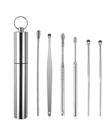 2sets Ear Wax Pickers Stainless Steel Earpick Wax Remover Curette Ear Pick Cleaner Ear Cleaner Spoon Care Ear Clean Tool