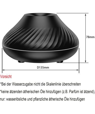 Aroma Diffuser with Flames Effect | Airmpa 130ml | 7-Color Simulated Flame Lamp | Fixed Color & Essential Oil Compatible (Black) - Buy Online on GoSupps.com