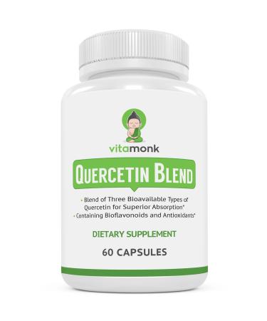 VitaMonk Quercetin Complex - 3 Bioactive Forms of Quercetin - Isoquercetin Quercetin Dihydrate and Quercetin Phytosome - for Superior Absorption - Quercetin 500mg Capsules - Quercetin with Bromelain