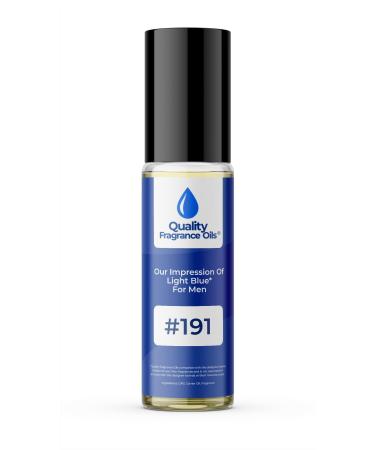 Quality Fragrance Oils' Impression #191 Inspired by Light Blue for Men (10ml Roll On) Light Blue for Men Impression #191 0.34 Fl Oz (Pack of 1)