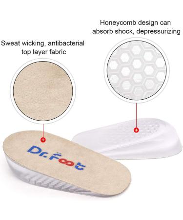 Dr.Foot Height Increase Insoles | Heel Cushion & Lift Inserts for Leg Length Discrepancies | Small Size (1) | Beige - Buy Online on GoSupps.com