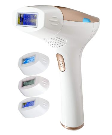 FAUSTINA 3-in-1 IPL (3 Lamps 1,500,000 Shots) Hair Removal, Skin Rejuvenation, and Acne Clearance Device - Completely Painless - Full Results After 3-7 Treatments - Free Pouch & Sunglasses.