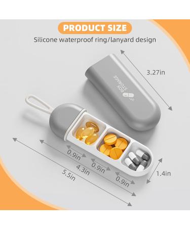 Travel Pill Organizer - OFIDUS 3 Cells Portable Pill Box Moisture-Proof Ideal for Office Gym & Travel - Perfect Gift (Gray - Buy Online on GoSupps.com