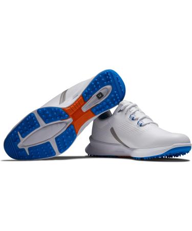 FootJoy Men's Fuel Golf Shoe 44.5 EU - White/White/Orange | International Shipping Available - Buy Online on GoSupps.com