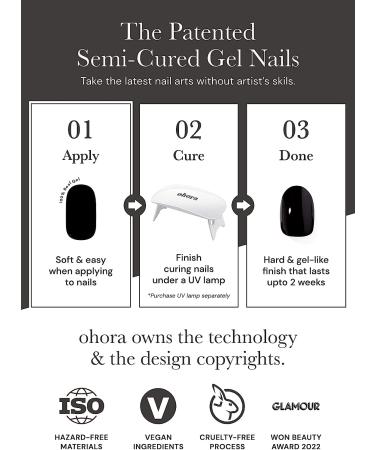 ohora P Chilly Red Semi Cured Gel Nail Strips - Salon-Quality, Long Lasting, Easy to Apply & Remove | Works with Any Nail Lamps - Includes Prep Pads, Nail File & Wooden Stick - Buy Online on GoSupps.com
