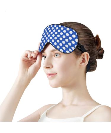 Buy Women's Adjustable Blue Sleep Mask with White Polka Dots | Comfortable Eye Shades for Better Sleep - International Shipping - Buy Online on GoSupps.com
