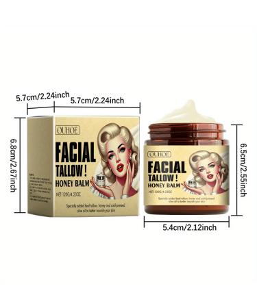 Whipped Beef Tallow & Honey Balm - Grass Fed Face Cream & All Purpose Moisturizer (2pcs) | Natural Hydration & Nourishment - Buy Online on GoSupps.com