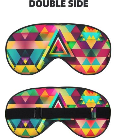 Buy SSIMOO Colorful Triangle Pattern Double-Sided Eye Mask - Soft Light Blocking for Quality Sleep - International Shipping Available - Buy Online on GoSupps.com