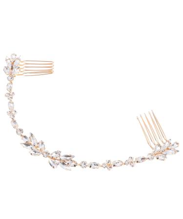 Beaupretty 1Pc hair comb womens headbands Hair Side Combs Blush Bridal Hair Clip crystal wedding comb wedding decorations Women Headdress Flower bride Alloy Accessories European and American
