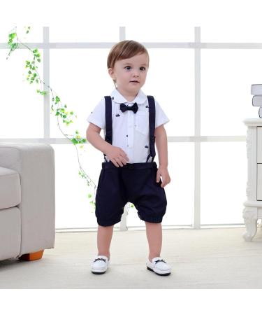 Nyan Cat May's Baby Boys Bowtie Faux Suspenders Romper Onesie - 6-12 Months (Navy) - Buy Online on GoSupps.com