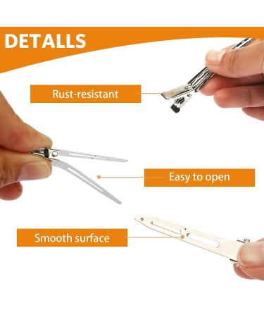 44Pcs Metal Alligator Hair Clips - Styling Sectioning Silver Hair Pins for Women - No Bend Duck Billed Clips - Curl Loc Clips for Thick Hair - Salon Accessories - Buy Online on GoSupps.com
