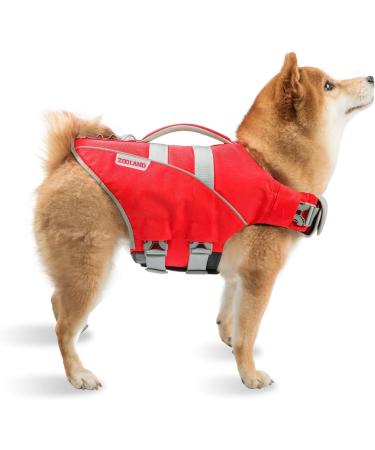 Zooland Dog Life Jacket - Adjustable Durable & Reflective Buoyancy Vest for Small Medium & Large Dogs - Red M - Buy Online on GoSupps.com
