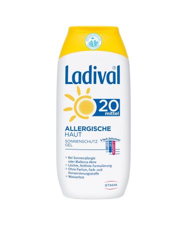 Ladival allergic skin sun protection gel LSF 20- perfume-free sun gel for allergy sufferers- without color and preservatives- waterproof- 1 x 200 ml - Buy Online on GoSupps.com