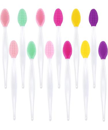 Lusofie 12 PCS Double-Sided Silicone Lip Scrub Brush Set - Exfoliating & Lightening for Men and Women - Buy Online on GoSupps.com