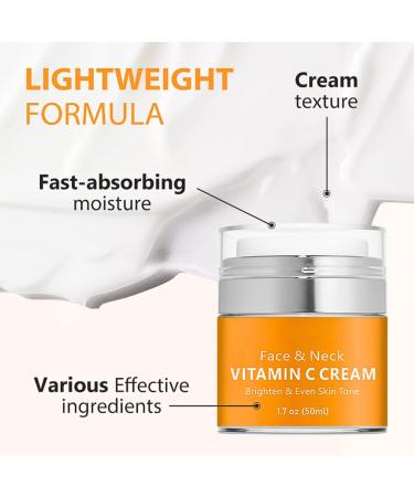 Vitamin C Cream for Face & Neck Cream Face Moisturiser for Women & Men Vitamin C Face Cream with Nicotinamide & Aloe Vera Brightening Day Cream Face Neck Firming Cream Anti Wrinkle Skincare - Buy Online on GoSupps.com