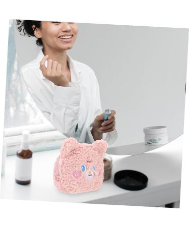 FOMIYES Plush Cosmetic Bag & Organizer for Women - Travel Makeup Vanity & Toothbrush Organizer - Pink 15.5X12X5.5CM - Buy Online on GoSupps.com