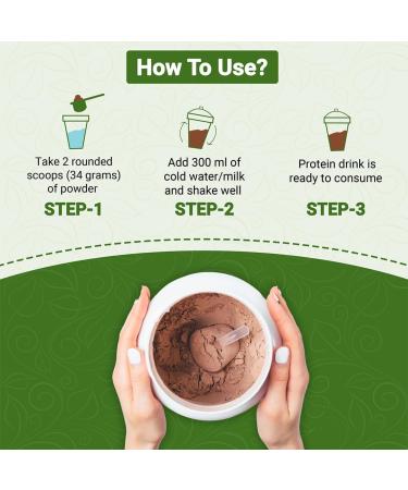 INLIFE Plant Protein Powder - 25g Protein from Pea Quinoa & Brown Rice - Chocolate Flavor with Ashwagandha Green Tea & Grape Seed Extract - 500g International Shipping - Buy Online on GoSupps.com