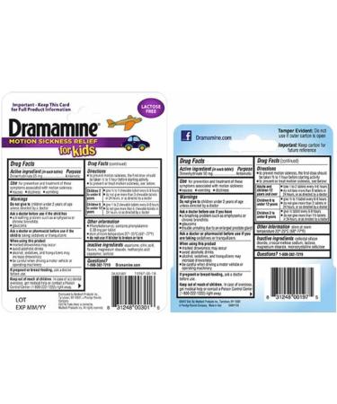 Dramamine Motion Sickness Family Pack | Chewable Tablets for Kids & Original Formula - Buy Online on GoSupps.com