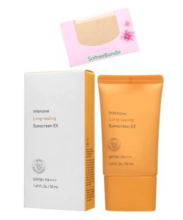 SoltreeBundle Intensive Long-Lasting Sun EX 50ml /1.69oz Korea Skincare Oil Blotting Paper 50pcs