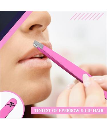 Eyebrow Tweezers Fine Point + Slant Tweezers for Facial Brow and Ingrown Hair Removal Sharp Needle Nose Facial Hair Remover for Women and Men (Multi Colour) - Buy Online on GoSupps.com