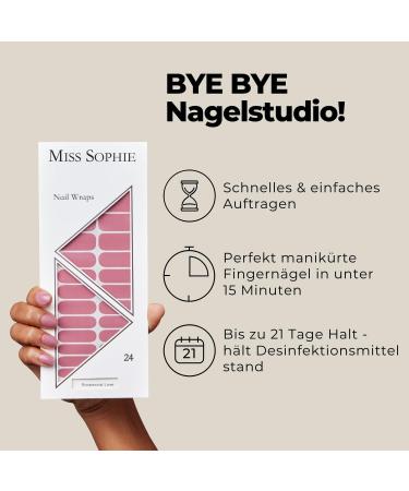 Original Miss Sophie Nail Foil Starter Set - Self-Adhesive Nail Stickers in Iced Coffee & Rosewood Love | No Splintering Long-Lasting Easy Application - Buy Online on GoSupps.com