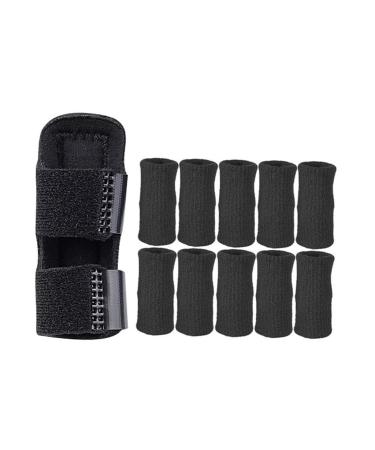 Milageto Finger Support with 10 Flexible Sleeves for Quick Recovery - BLUE