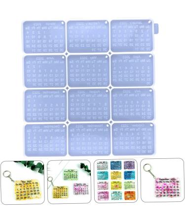LALAFINA Mold Epoxy Chic Silicone Key Calendar Pendant Keychain Creative Multipurpose Making Chain for Diy White 25.3x24cm - Buy Online on GoSupps.com
