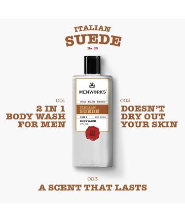 Italian Suede Body Wash for Men & Women | Unisex Shower Gel with Bergamot Pineapple & Leather | Chypre Fruity Fresh - 270ml - Buy Online on GoSupps.com