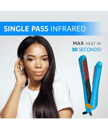 Royale Ionic Flat Iron 2 in 1 Hair Straightener & Curler - Luxury Ceramic Tourmaline Anti-Frizz Baby Blue | Worldwide Shipping - Buy Online on GoSupps.com