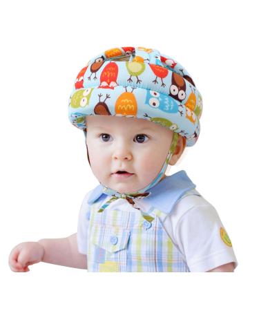 Baby Toddler Protective Cap Adjustable Size Baby Learn to Walk Or Run Soft Safety Helmet Infant Anti-Fall Anti-Collision Head Protection Hats for Children from 6 Months 6 Years Old (Blue Pecker)