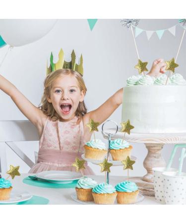100 Pack Star Cupcake Toppers Birthday Party Cake Decorations Little Twinkle Stars Cake Topper Glitter Gold Star Cupcake Picks Baby Shower Wedding Engagement Bridal Shower Supplies Snack Decoration - Buy Online on GoSupps.com