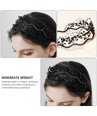 Beaupretty Crystal Wedding Headband - Black Rhinestone Tiara for Bride & Bridesmaids - Buy Online on GoSupps.com