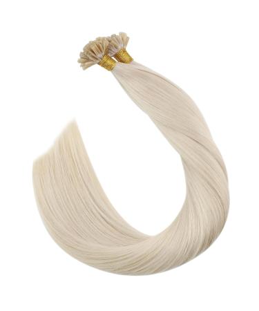Ugeat Nail Tip Real Hair Extensions - White Blonde #60A 45cm Remy U-Tips 50g Fusion Bonded 18 Inch Recovery Hair - Buy Online on GoSupps.com