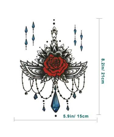 10 Sheets Sternum Chest Temporary Tattoo Sticker Set - Waterproof & Realistic Adult Body Art - 10 PCS - Buy Online on GoSupps.com