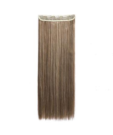 S-noilite Fashion 26 Inches (66cm) Half Full Head One Piece 5clips Clip in Hair Extensions Long Straight Extension Ash Brown mix Bleach Blonde Ash Brown mix Bleach Blonde 26 Inch