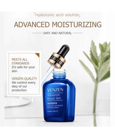 VENZEN Natural Organic Advanced Repair Skin Hyaluronic Solution 30ml | Hydrating Nicotinamide & Oligopeptide - International Shipping Available - Buy Online on GoSupps.com