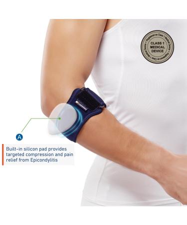 Tennis Elbow Support with Compression Pad | Elbow Strap for Epicondylitis & Bursitis - One Size Fits Most - Buy Online on GoSupps.com