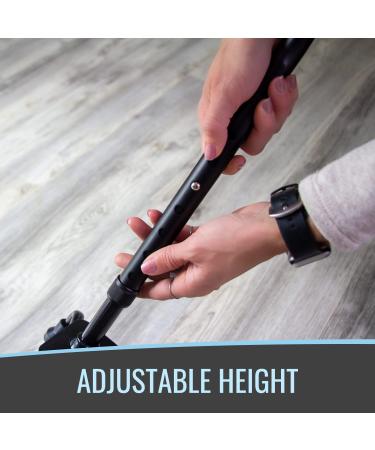HealthSmart Quad Walking Cane with Foam Handles - Adjustable Canes for Men and Women - FSA HSA Eligible - Black - Buy Online on GoSupps.com