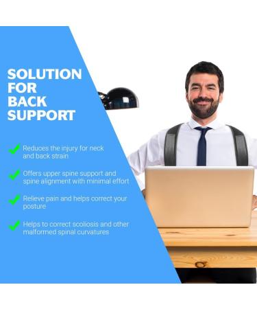 Smasaa Trading Posture Corrector for Women and Men - Comfortable Upper Back Brace for Improved Posture - Adjustable Back Straightener in Black - Buy Online on GoSupps.com