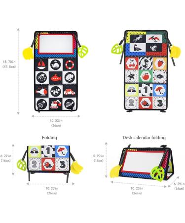 Katutude Baby Fabric Book & Mirror Toy Set - Black White Contrast Pattern | Perfect Gift for Newborns (0-36 Months) | Soft Crackling Book & Bite Ring - Buy Online on GoSupps.com
