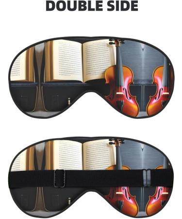 Violin & Book Double-Sided Sleep Eye Mask | Soft Blindfold with Adjustable Strap | Light Blocking Black - Buy Online on GoSupps.com