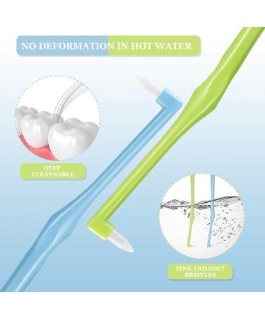 2 Piece Tufted Toothbrush Set - Slim Space Design for Detail Cleaning | Classic Style in Green & Blue - Buy Online on GoSupps.com