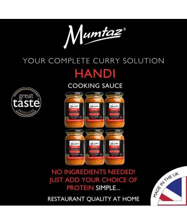 Mumtaz HANDI Indian Curry Cooking Sauce - Pack of 6 x 350g - Restaurant Quality At Home - Serves 4-5 - Buy Online on GoSupps.com